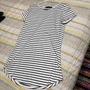 Black & White Striped Tshirt Dress